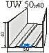 UW50 50x40x05 Horizontālie profili