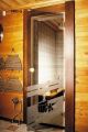 Saunas durvis ar ķīmiski matētu dizainu SDD5 - bronza