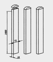 Žoga dēlis 1600x72x18mm dažādās krāsās