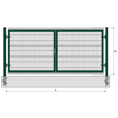 DIVVIRU VĀRTI 1,2X4M KVADRĀTPROFILA ZAĻI